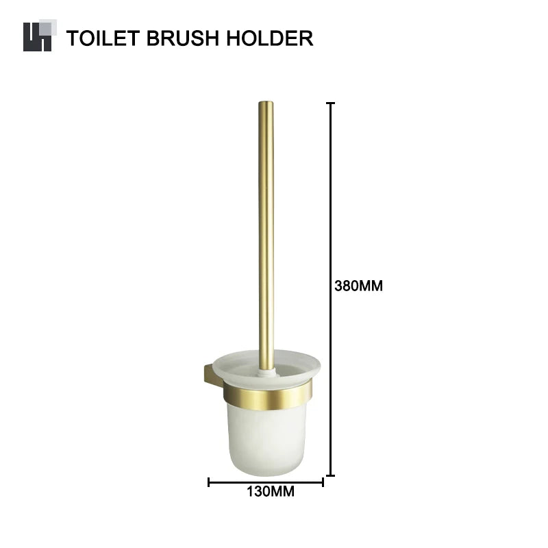 Brushed Gold  Bathroom Accessories Hardware Towel Bar Rail Toilet Paper Holder Towel Rack Hook Toilet Brush Soap Dispenser