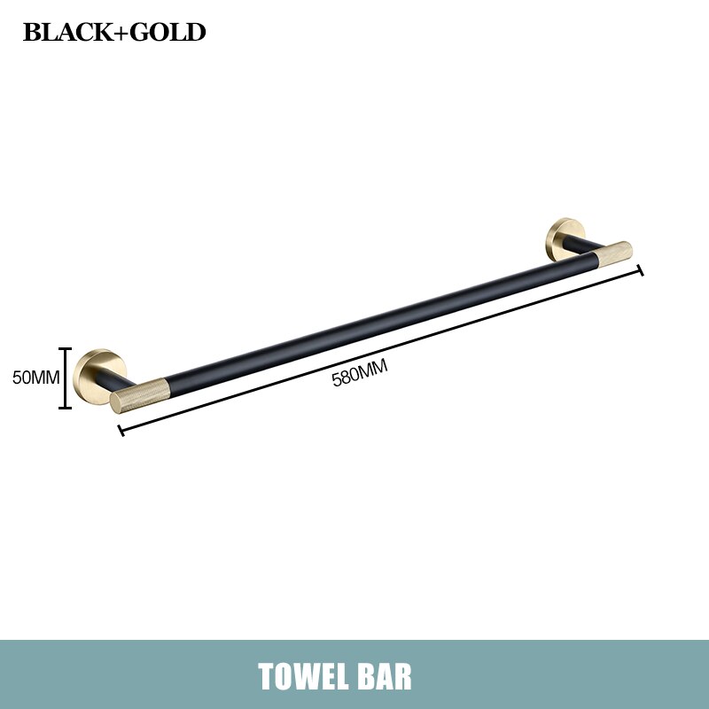 CARA-Black with brushed gold two tone bathroom accessories