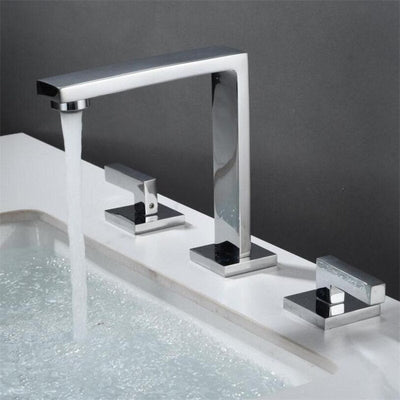 Cuatro- Modern square 8" Inch wide spread bathroom faucet