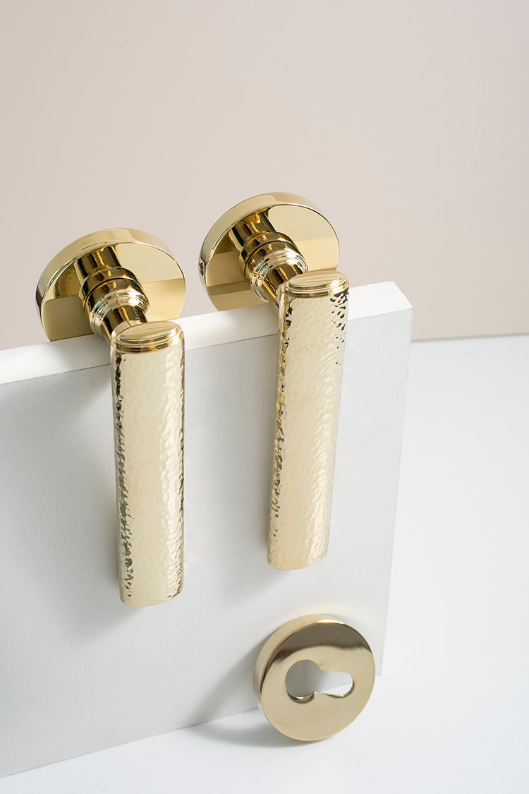 Nordic Gold Polished Round Interior door lock set