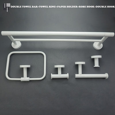 White matted bathroom accessories