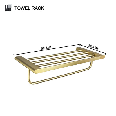 Brushed Gold  Bathroom Accessories Hardware Towel Bar Rail Toilet Paper Holder Towel Rack Hook Toilet Brush Soap Dispenser