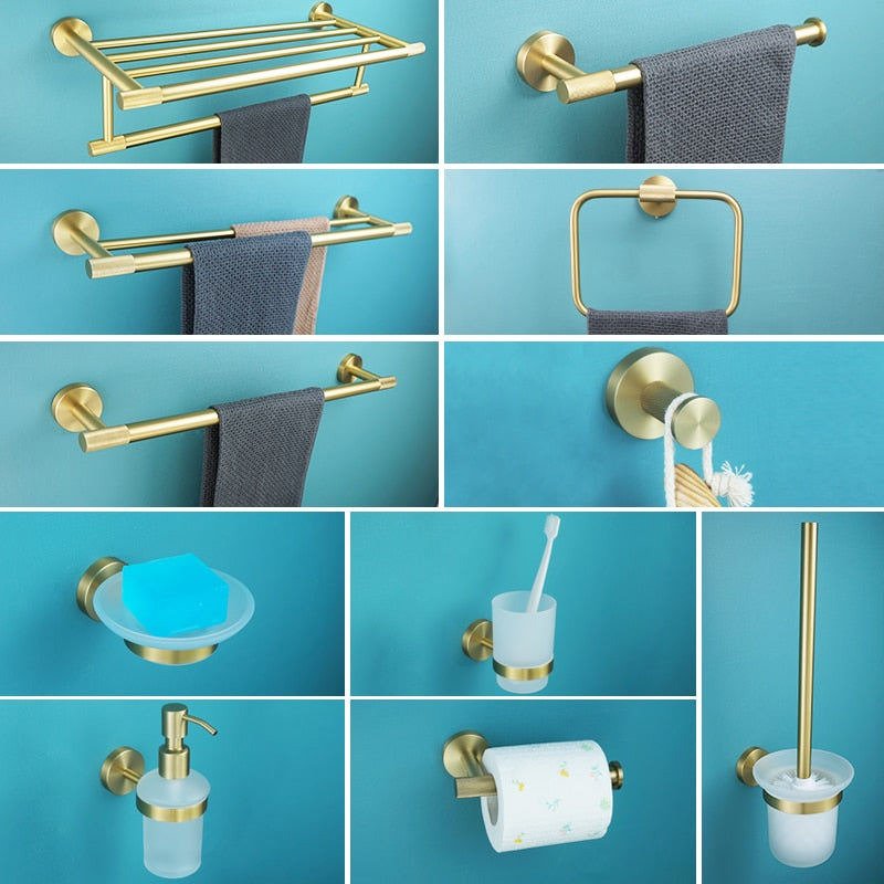 CARA-Black with brushed gold two tone bathroom accessories