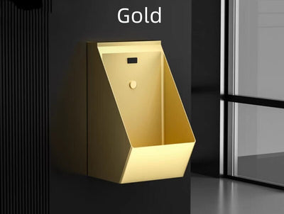 Brushed Gold Stainless Steel Commercial Grade Motion Sensor Touchless Urinal- 18 gauge