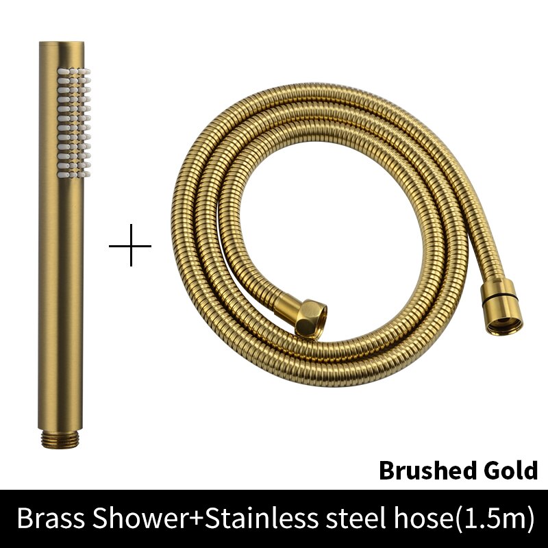 Solid brass hand held round sprayer with wall mounted elbow supply holder