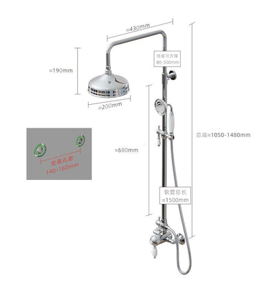 Gold Polished Brass Victorian Exposed Thermostatic Shower system