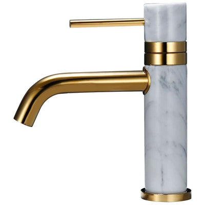 Karma -Single Hole Bathroom Faucet with Natural stone marble