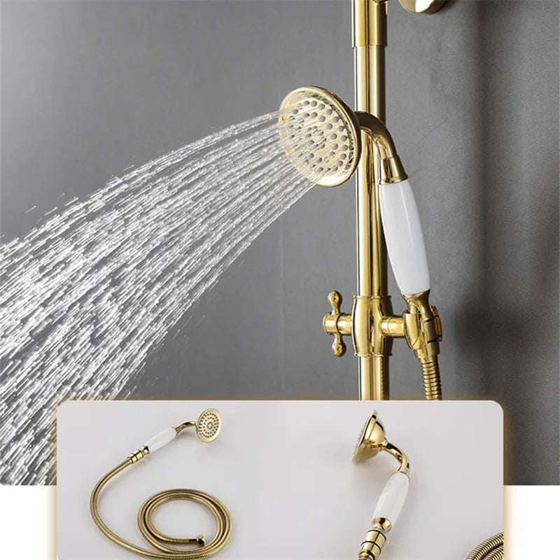 Elisabeth-Perrin Gold Exposed Victorian Shower System