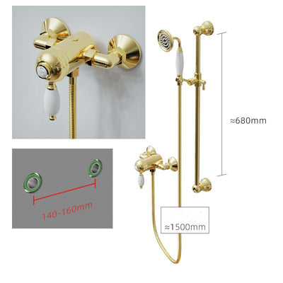 Gold Polished Brass Victorian Exposed Thermostatic Shower system