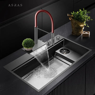 Niagara-Tall Kitchen dual mode spray faucet with waterfall