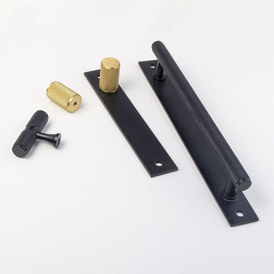 Brushed gold and Black with Brushed gold cabinet door handles