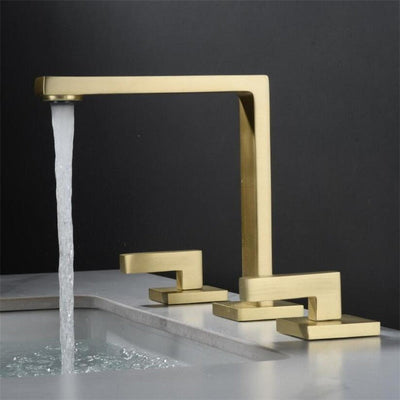 Cuatro- Modern square 8" Inch wide spread bathroom faucet