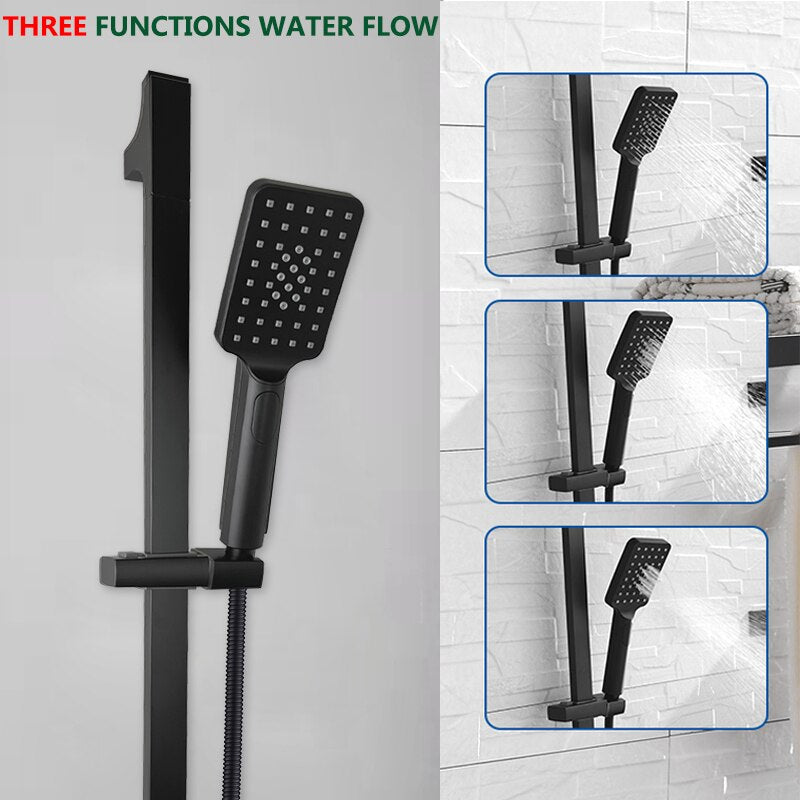 Black matte Square 8" Inch Rain Head 2 Way Diverter Function CSA-CUPC Shower Kit