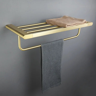 Brushed Gold  Bathroom Accessories Hardware Towel Bar Rail Toilet Paper Holder Towel Rack Hook Toilet Brush Soap Dispenser