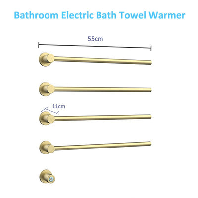 Brushed gold CSA clean sleek euro design hardwire towel warmer