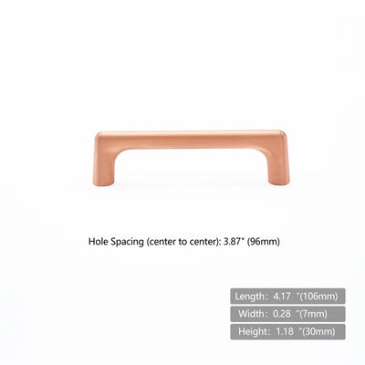 Copper satin Round Door Knobs Long Handles for Furniture Simple Wardrobe Pulls Dresser Handle Modern Cabinet Hardware