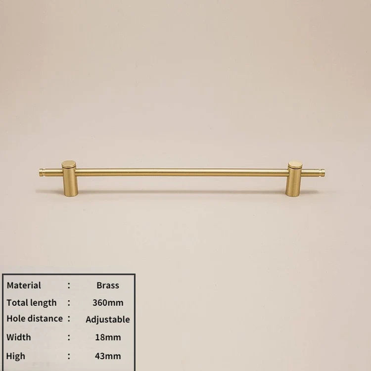 Nordic- heavy brass modern pulls simple brushed gold light luxury pulls cabinet adjustable long handle cabinet handle