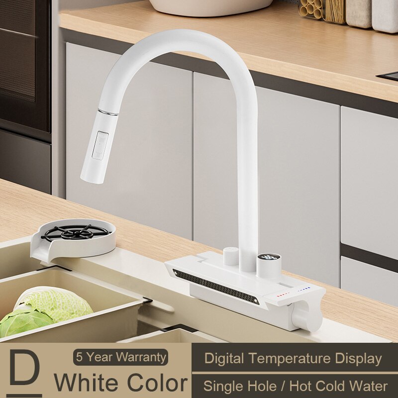 New 2023 Design Kitchen Faucet with Digital Temperature Control and Waterfall spray