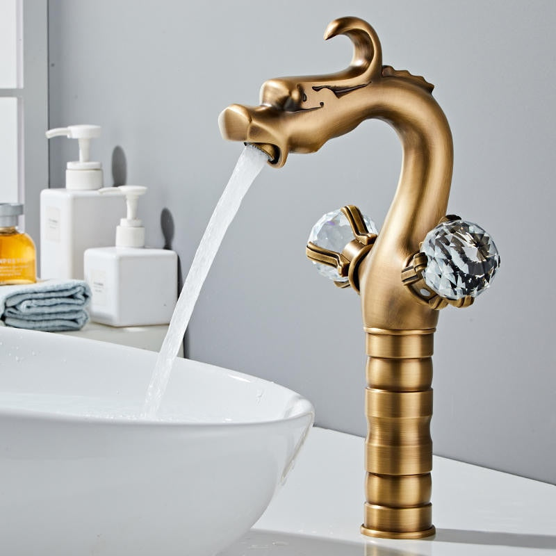 Dragon single hole Tall Vessel and short bathroom faucet