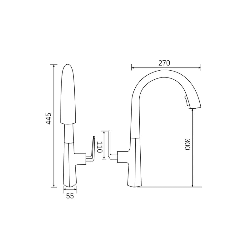 Kitchen Kit 2 In 1 Sink Faucet With Pull Down Stream Sprayer Single Lever Black Gold 360 Rotating Extendable Hot Cold Mixer Tap