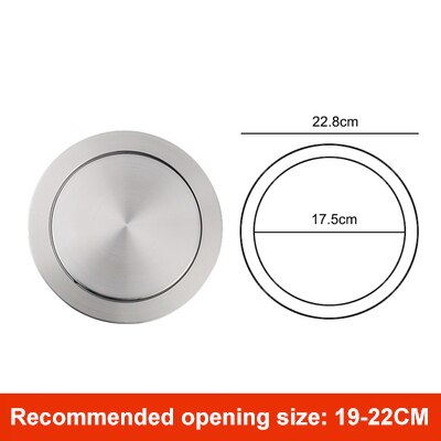 Round Stainless Steel Flap Flush Recessed Built-in Balance Swing Flap Lid Cover Trash Bin Garbage Can Kitchen Counter Top