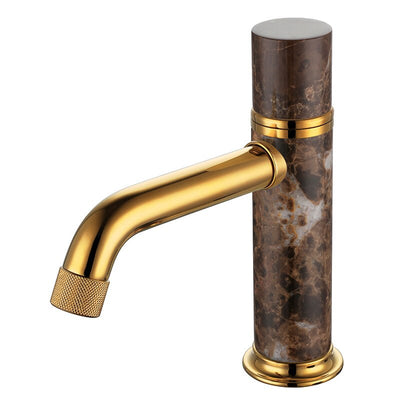 Jade stone single hole bathroom faucet