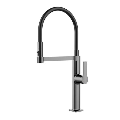 Gun grey -Matte Black Tall 22" Kitchen Island dual spray faucet