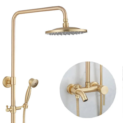 Brushed gold Victorian exposed shower system kit