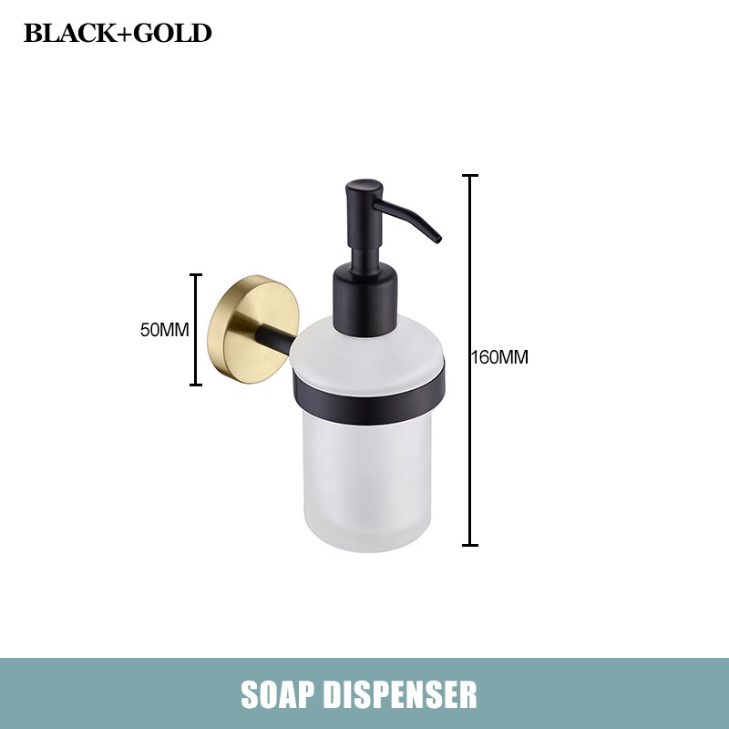 CARA-Black with brushed gold two tone bathroom accessories