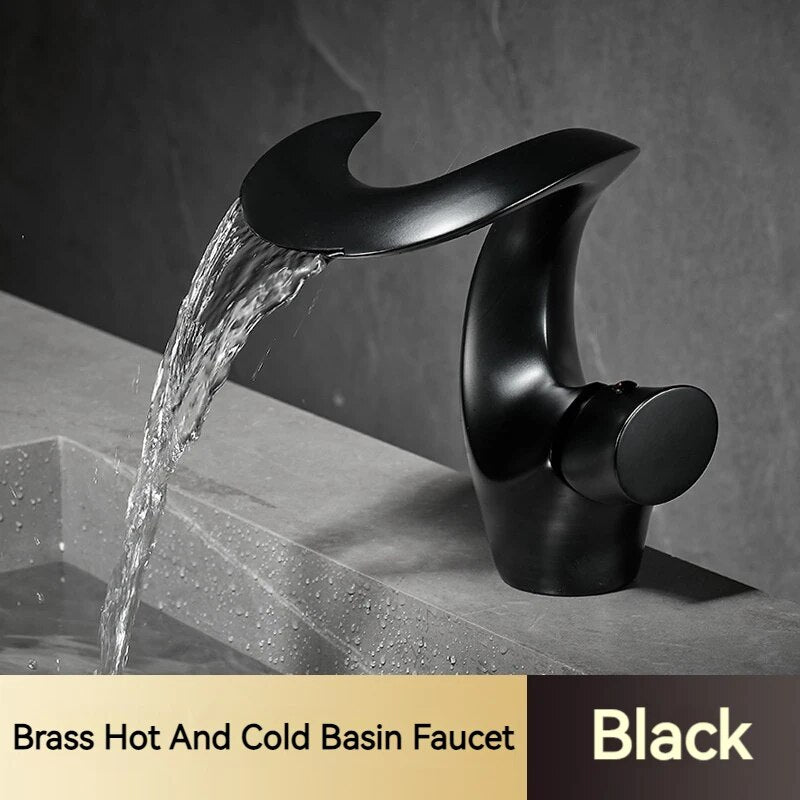 Boomerang Waterfall design single hole bathroom faucet