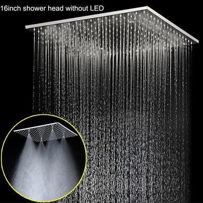 hm High Quality Thermostatic Shower System Set 20Inch Square Ceilling Massage Misty Rainfall Shower Head Faucet Chrome Polished