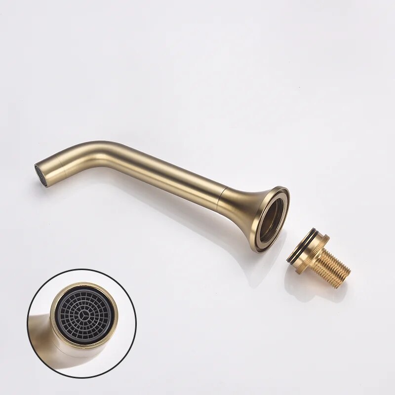 Modern wall mounted single lever handle bathroom faucet