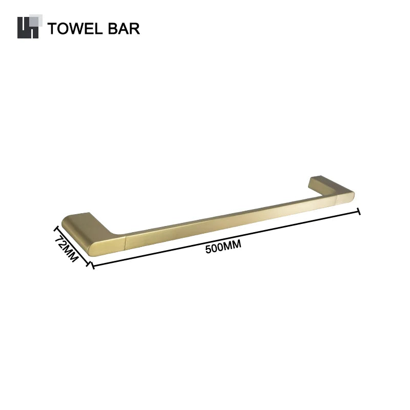 Brushed Gold  Bathroom Accessories Hardware Towel Bar Rail Toilet Paper Holder Towel Rack Hook Toilet Brush Soap Dispenser