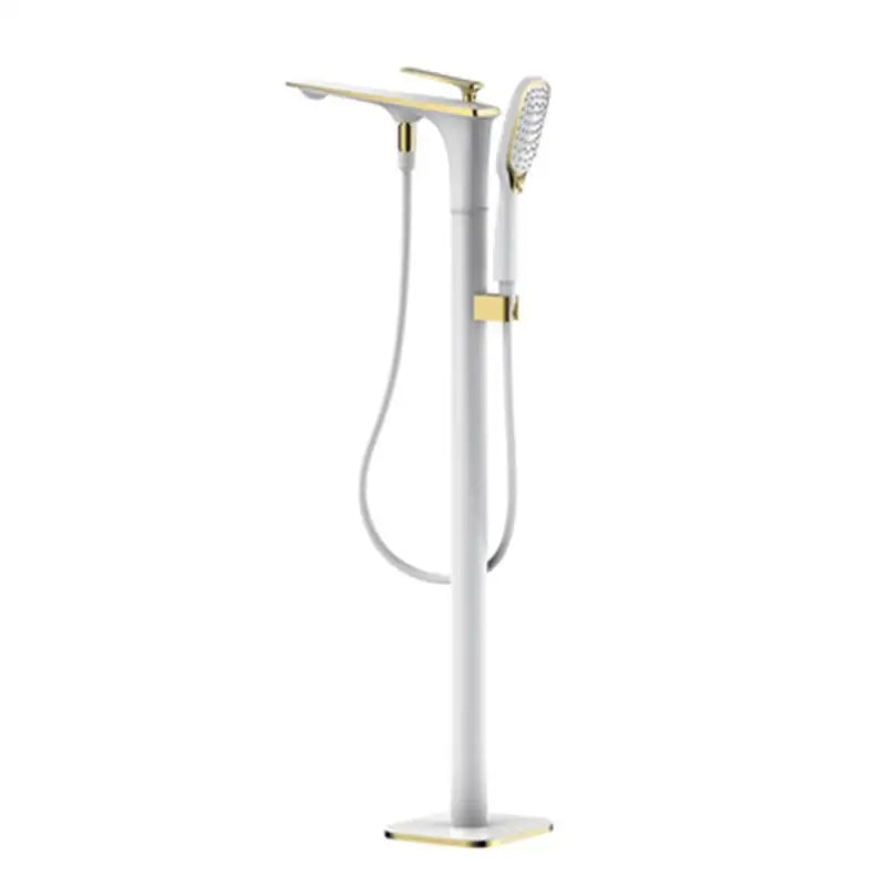 Lyon- White with gold frestanding bathtub filler faucet