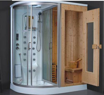 Multi Function Cabin Steam shower and Sauna Room with red canadian cedar wood System 806