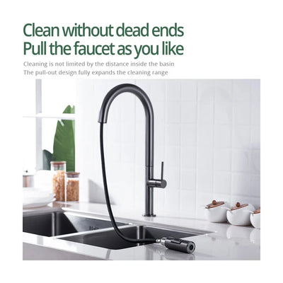 SEIKO- Tall pull out dual spray kitchen faucet