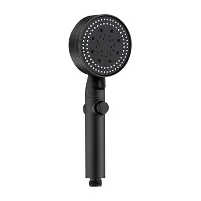 Black round 6 functions hand shower sprayer