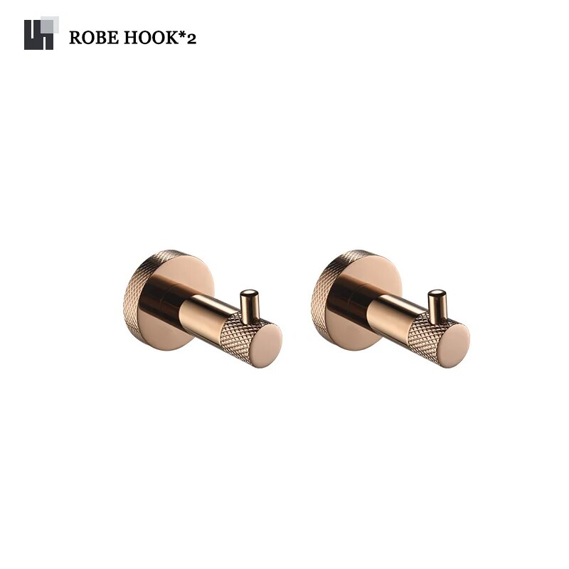 Milano- Round Rose gold polished bathroom accessories set