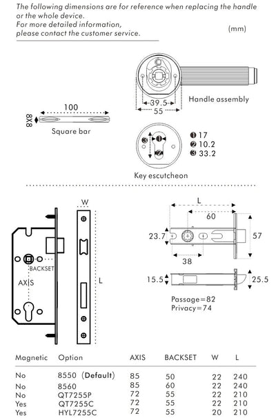 Brushed gold with black two tone interior door lock hardware kit