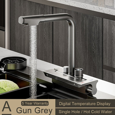 New 2023 Design Kitchen Faucet with Digital Temperature Control and Waterfall spray