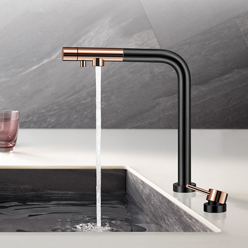 Nordic Design kitchen faucet, water filter and pull out spray