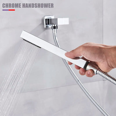 Chrome square 2 way function diverter thermostatic shower kit