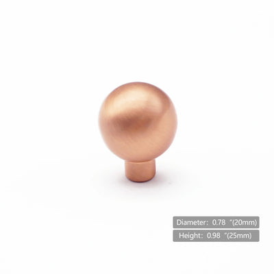 Copper satin Round Door Knobs Long Handles for Furniture Simple Wardrobe Pulls Dresser Handle Modern Cabinet Hardware