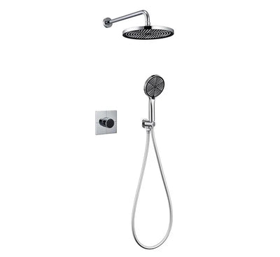 Aria-Brushed gold round  2 way thermostatic shower set