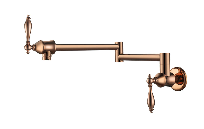 Rose gold polish tradtional wall mounted cold water pot filler faucet