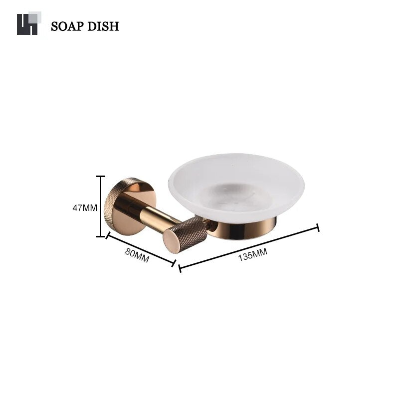 Milano- Round Rose gold polished bathroom accessories set