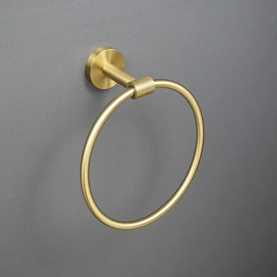 Brushed Gold Robe Hook Towel Rail Bar Rack Toilet Brush Tissue Paper Holder Soap Dish Shelf