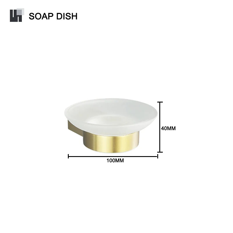 Brushed Gold  Bathroom Accessories Hardware Towel Bar Rail Toilet Paper Holder Towel Rack Hook Toilet Brush Soap Dispenser