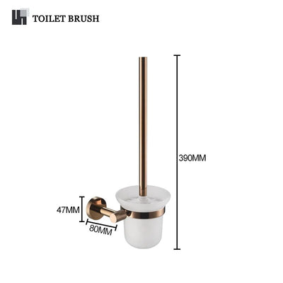 Milano- Round Rose gold polished bathroom accessories set