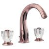 Palacio-Gold polished brass with crystal handles 8" inch wide spread bathroom faucet